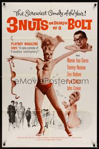 9p011 3 NUTS IN SEARCH OF A BOLT 1sh '64 sexy Mamie Van Doren in tassles & little else!