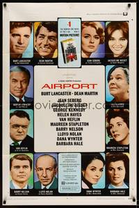 9p022 AIRPORT 1sh '70 Burt Lancaster, Dean Martin, Jacqueline Bisset, Jean Seberg