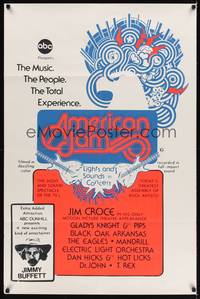 9p034 AMERICAN JAM 1sh '70s ABC music concert, cool artwork, Jimmy Buffett!