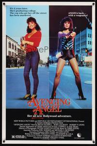 9p059 AVENGING ANGEL 1sh '85 Betsy Russell returns as hooker/college student!