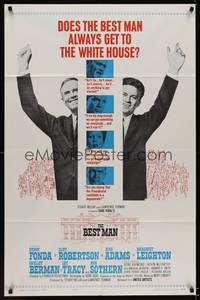 9p075 BEST MAN 1sh '64 Henry Fonda & Cliff Robertson running for President of the United States!