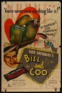 9p086 BILL & COO 1sh '48 Trained Birds, you've never seen anything like it!