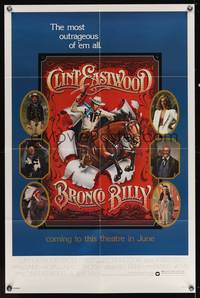 9p118 BRONCO BILLY advance 1sh '80 Clint Eastwood directs & stars, Roger Huyssen art!