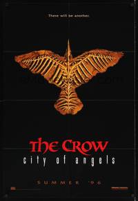 9p180 CROW: CITY OF ANGELS teaser 1sh '96 Tim Pope directed, cool image of the bones of a crow!