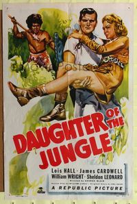 9p187 DAUGHTER OF THE JUNGLE 1sh '49 pretty Lois Hall in Africa!
