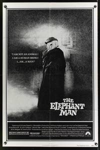 9p219 ELEPHANT MAN 1sh '80 John Hurt is not an animal, David Lynch, Anthony Hopkins!