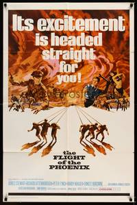 9p251 FLIGHT OF THE PHOENIX 1sh '66 directed by Robert Aldrich, James Stewart, Attenborough!