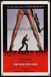 9p258 FOR YOUR EYES ONLY advance 1sh '81 no one comes close to Roger Moore as James Bond 007!