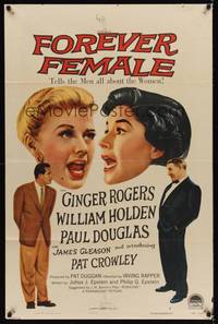9p260 FOREVER FEMALE 1sh '54 Ginger Rogers, William Holden, Paul Douglas, Pat Crowley