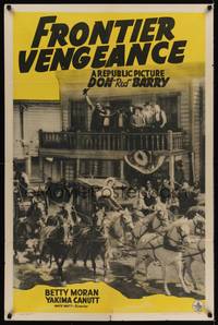 9p275 FRONTIER VENGEANCE 1sh '40 Don Red Barry, Betty Moran & Yakima Canutt in western action!