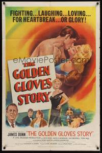 9p301 GOLDEN GLOVES STORY 1sh '50 Kay Westfall, romantic boxer Dewey Martin!