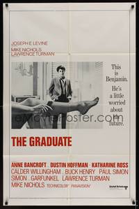 9p307 GRADUATE int'l 1sh '68 classic image of Dustin Hoffman & Anne Bancroft's sexy leg!