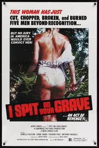 9p350 I SPIT ON YOUR GRAVE 1sh '78 classic image of woman who tortured 5 men beyond recognition!