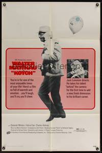 9p388 KOTCH 1sh '71 Walter Matthau w/baby & balloon, directed by Jack Lemmon!