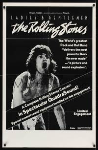 9p392 LADIES & GENTLEMEN THE ROLLING STONES 1sh '73 great c/u of rock & roll singer Mick Jagger!