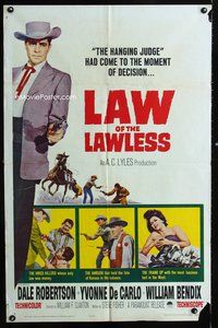 9p412 LAW OF THE LAWLESS 1sh '64 Dale Robertson, Yvonne De Carlo, William Bendix