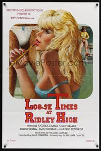 9p447 LOOSE TIMES AT RIDLEY HIGH 1sh '84 Hans Christan, sexy artwork of girl w/pencil in her mouth
