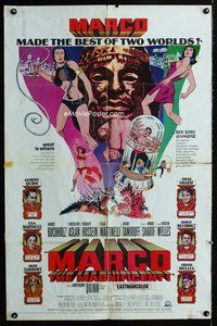 9p485 MARCO THE MAGNIFICENT 1sh '66 Orson Welles, Anthony Quinn, star-studded adventure!