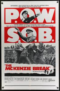 9p496 McKENZIE BREAK 1sh '71 Brian Keith in the ultimate World War II escape film!