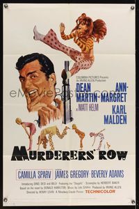 9p519 MURDERERS' ROW 1sh '66 art of spy Dean Martin as Matt Helm & sexy Ann-Margret by McGinnis!