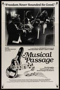 9p520 MUSICAL PASSAGE 1sh '84 Jim Brown directed documentary, Soviet Emigre Orchestra!