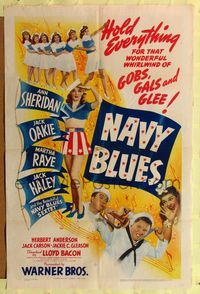 9p539 NAVY BLUES 1sh '41 sexy patriotic Ann Sheridan in skimpy outfit!