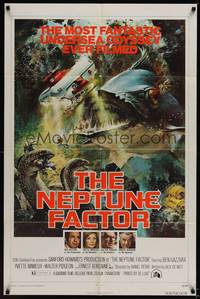 9p541 NEPTUNE FACTOR 1sh '73 great sci-fi art of giant fish & sea monster by John Berkey!