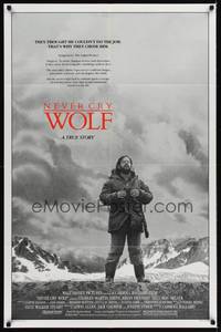 9p542 NEVER CRY WOLF 1sh '83 Walt Disney, great image of Charles Martin Smith alone in wild!