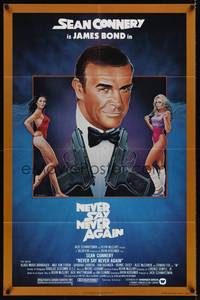 9p543 NEVER SAY NEVER AGAIN 1sh '83 art of Sean Connery as James Bond 007 by R. Dorero!