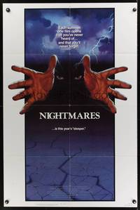 9p559 NIGHTMARES 1sh '83 cool sci-fi horror art of faceless man reaching forward!
