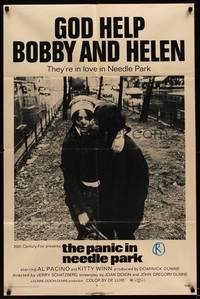 9p604 PANIC IN NEEDLE PARK 1sh '71 Al Pacino & Kitty Winn are heroin addicts w/o access to more!