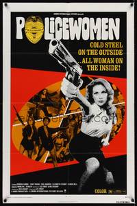 9p634 POLICEWOMEN 1sh '74 Sondra Currie is cold steel on the outside, all woman inside!