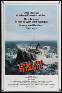 9p664 RAISE THE TITANIC 1sh '80 cool image of ship being pulled from the depths of the ocean!