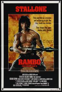 9p666 RAMBO FIRST BLOOD PART II 1sh '85 no man, no law, no war can stop Sylvester Stallone!