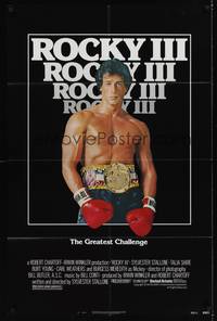 9p707 ROCKY III 1sh '82 Sylvester Stallone faces Mr. T in the boxing ring!