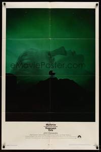 9p713 ROSEMARY'S BABY 1sh '68 Roman Polanski, Mia Farrow, creepy baby carriage horror image!