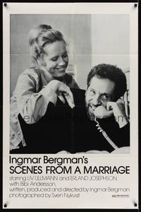 9p729 SCENES FROM A MARRIAGE 1sh '74 Ingmar Bergman, Liv Ullmann, Erland Josephson!