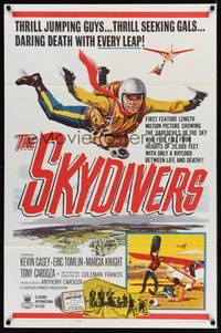 9p767 SKYDIVERS 1sh '63 20,000 feet with only a ripcord between life & death!