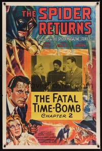 9p796 SPIDER RETURNS Chap2 1sh '41 Warren Hull in crime-fighting serial, The Fatal Time-Bomb!