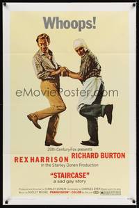 9p802 STAIRCASE 1sh '69 Stanley Donen directed, Rex Harrison & Richard Burton in a sad gay story!