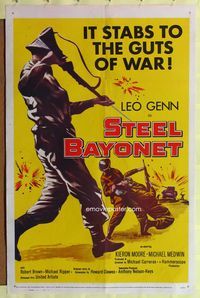 9p811 STEEL BAYONET 1sh '57 Leo Genn, it stabs to the guts of war!