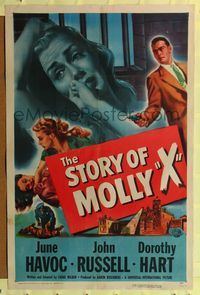 9p818 STORY OF MOLLY X 1sh '49 bad girl June Havoc ends up in woman's prison!