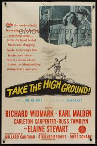 9p845 TAKE THE HIGH GROUND 1sh '53 Korean War soldiers Richard Widmark & Karl Malden!