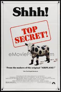 9p896 TOP SECRET 1sh '84 Val Kilmer in Zucker Bros. James Bond spy spoof!