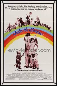 9p920 UNDER THE RAINBOW 1sh '81 Chevy Chase, Carrie Fisher in lingerie & 150 Wizard of Oz midgets!