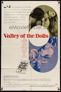 9p929 VALLEY OF THE DOLLS 1sh '67 sexy Sharon Tate, from Jacqueline Susann's erotic novel!