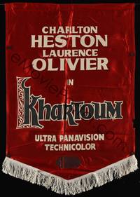 9r006 KHARTOUM silk banner '66 Charlton Heston & Laurence Olivier, Cinerama adventure!