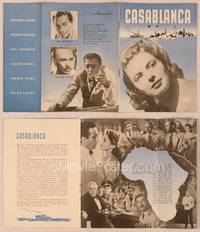 9r482 CASABLANCA Danish program '46 Humphrey Bogart, Ingrid Bergman, Michael Curtiz classic!