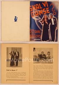 9r531 SHALL WE DANCE Danish program '37 art of Fred Astaire & Ginger Rogers by Erik Frederiksen!