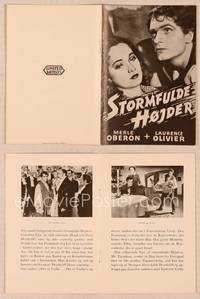 9r548 WUTHERING HEIGHTS Danish program '39 Laurence Olivier is torn with desire for Merle Oberon!